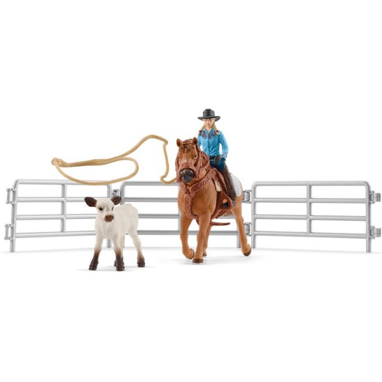Schleich Farm World Team Roping Met Cowgirl