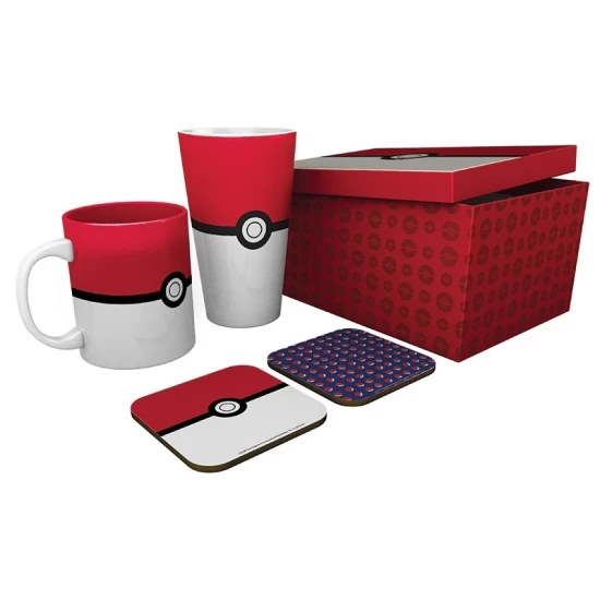 Pokemon - Pck Glass Xxl + Mug + 2 Coasters Pokball