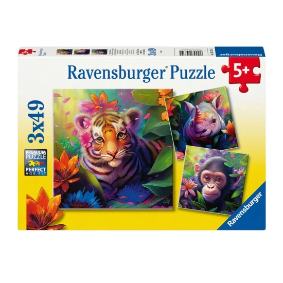 Legpuzzel Jungle Babies 3X49St.