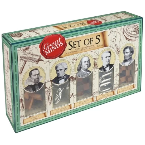 Breinbreker Great Minds Van 5 (3X Houten En 2X Metalen) Puzzels Logica Giochi Lg812