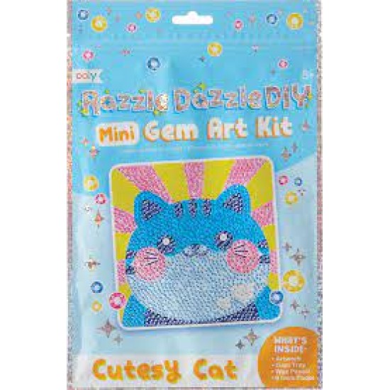 Ooly - Razzle Dazzle Mini Gem Art Kit - Cutesy Cat
