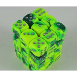 Gemini Green-Yellow/Silver D6 12Mm Dobbelsteen Set (36 Stuks) Gemini Green-Yellow/Silver D6 12Mm Dobbelsteen Set (36 Stuks)