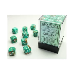 Marble Oxi-Copper/White D6 12Mm Dobbelsteen Set (36 Stuks) Marble Oxi-Copper/White D6 12Mm Dobbelsteen Set (36 Stuks)