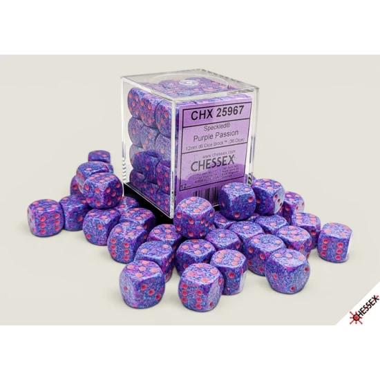 Speckled Purple Passion D6 12Mm Dobbelsteen Set (36 Stuks)