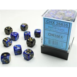 Gemini Black-Blue/Gold D6 12Mm Dobbelsteen Set (36 Stuks) Gemini Black-Blue/Gold D6 12Mm Dobbelsteen Set (36 Stuks)