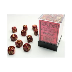 Vortex Burgundy/Gold D6 12Mm Dobbelsteen Set (36 Stuks)