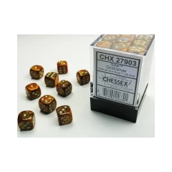 Glitter Gold/Silver D6 12Mm Dobbelsteen Set (36 Stuks) Glitter Gold/Silver D6 12Mm Dobbelsteen Set (36 Stuks)