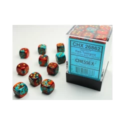 Gemini Red-Teal/Gold D6 12Mm Dobbelsteen Set (36 Stuks)
