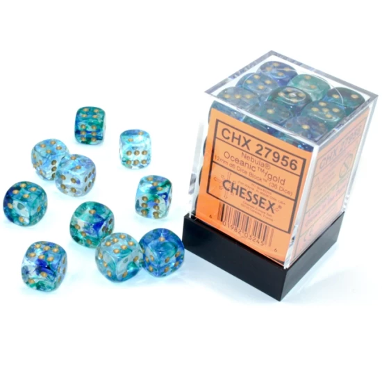 Nebula Oceanic/Gold Luminary D6 12Mm Dobbelsteen Set (36 Stuks)