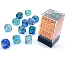 Nebula Oceanic/Gold Luminary D6 16Mm Dobbelsteen Set (12 Stuks)