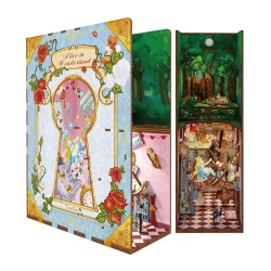 Tonecheer Diy Book Nook Alice In Wonderland Bookend Tq128 18X8X245Cm