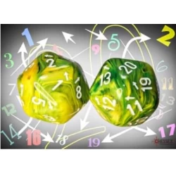 Vortex Dandelion/White Countup&Down D20