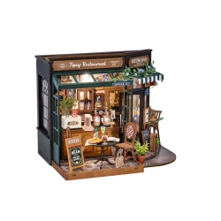 Robotime Diy Huisje Tipsy Restaurant Met Led Verlichting Dg167 18X18X24Cm