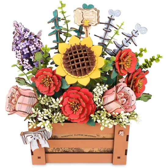 Robotime Diy Houten Bloemenkistje/Wooden Bloom Box Tw02H 28X14X28Cm