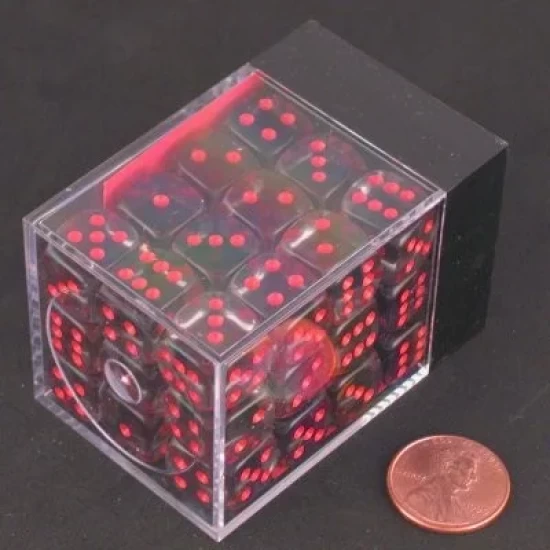 Dice Set Trans Smoke/Red 12Mm (36)