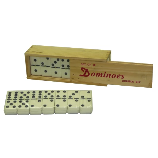 Domino Dubbel 6 Smal M.pen/Wit St. Kist