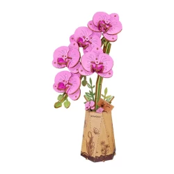 Robotime Diy Wooden Flower Purple Moth Orchid Tw091 1058X22Cm