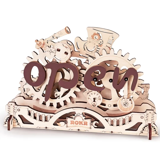 Robotime 3D Diy Houten Bouwpakket Open Closed Sign Lk506 2315155Cm