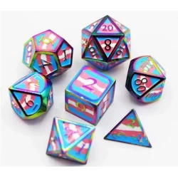 Transgender Pride Flag – Metal Rpg Dice Set