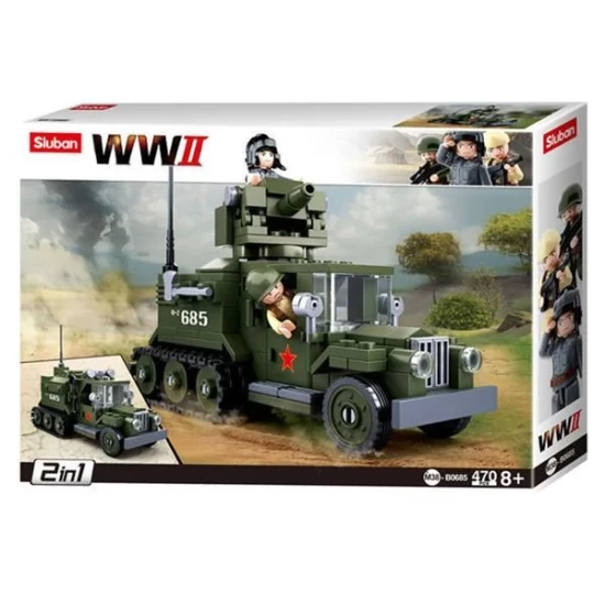 Sluban Wwii - Gaz Geallieerde Half-Track 2In1