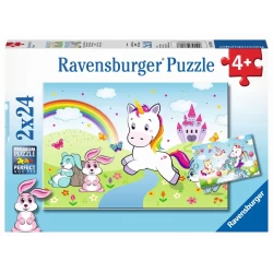 Sprookjesachtige Eenhoorn Puzzel 2X24St. Sprookjesachtige Eenhoorn Puzzel 2X24St.