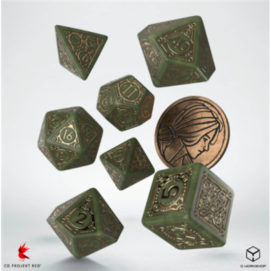 The Witcher Dice Set - Triss - The Fourteenth Of The Hill (7 Stukjes  And  Coin)