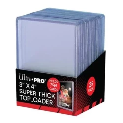 Upper Deck - 3 X 4 Thick 75Pt Toploader (25 Pieces)