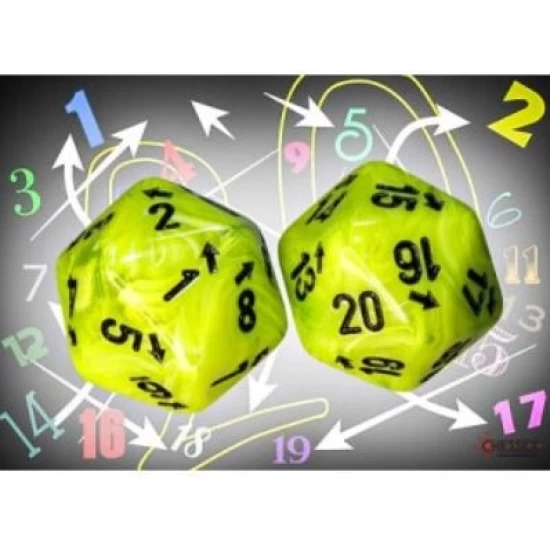Vortex Bright Green/Black Countup&Down D20 Vortex Bright Green/Black Countup&Down D20
