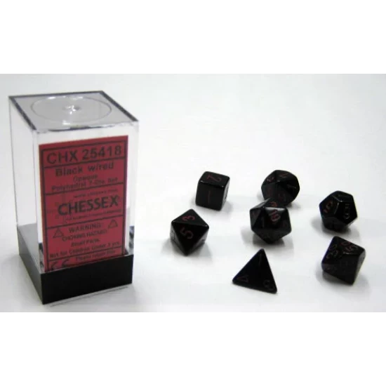 Dice Set Opa Poly Lt. Black/Red (7) Dice Set Opa Poly Lt. Black/Red (7)