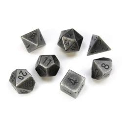 Metal Polyhedral Dark Metal Dobbelsteen Set (7 Stuks)
