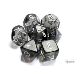 Translucent Polyhedral Smoke/White Dobbelsteen Set (7 Stuks)