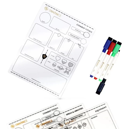 Enhance Tabletop Rpgs Acrylic Character Sheet Set