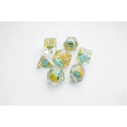 Dice Embraced Green Skull Rpg Dice Set 7Stukjes