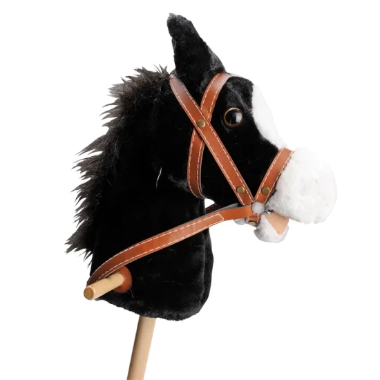 Houten Stokpaard Met Geluid - Zwart