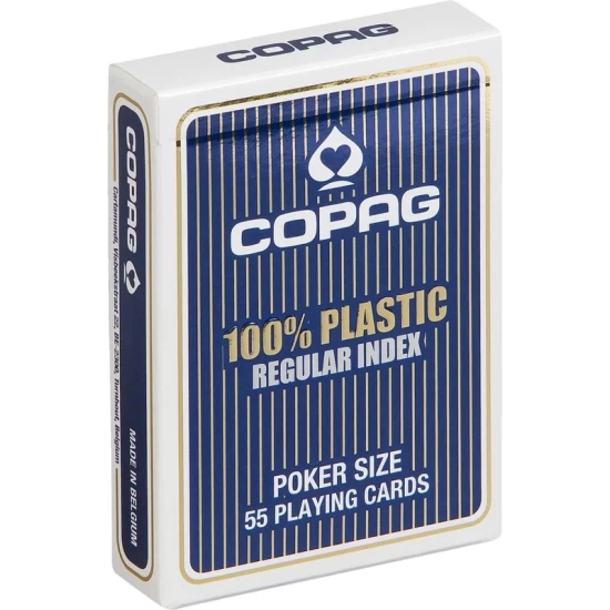 Copag 100% Plastic Poker Normal Faces Blauw – Speelkaarten