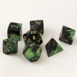 Gemini Black-Green/Gold Polydice Dobbelsteen Set (7 Stuks) Gemini Black-Green/Gold Polydice Dobbelsteen Set (7 Stuks)