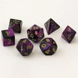 Gemini Black-Purple/Gold Polydice Dobbelsteen Set (7 Stuks) Gemini Black-Purple/Gold Polydice Dobbelsteen Set (7 Stuks)