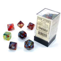 Nebula Primary/Blue Luminary Polydice Dobbelsteen Set (7 Stuks)