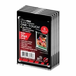 Upper Deck - 35Pt Black Border Uv One-Touch Magnetic Holder - 5 Pack