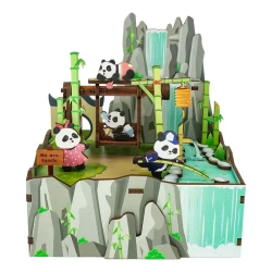 Tonecheer Muziekdoosje Diy 3D Houten Puzzel Pandas Home Tq057 13103138Cm Tonecheer Muziekdoosje Diy 3D Houten Puzzel Pandas Home Tq057 13103138Cm