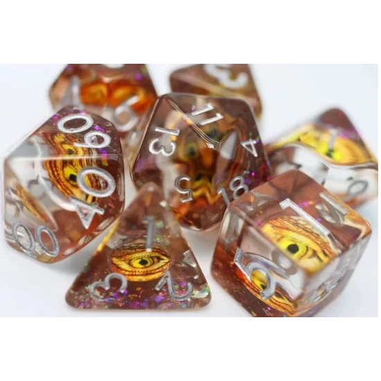 Golden Dragon Eye Rpg Dice Set