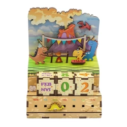 Tonecheer Diy 3D Houten Puzzel Kalender Jurassic Party Tq012 10589155Cm