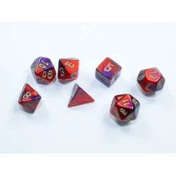 Gemini Mini-Hedral Purple-Red/Gold Dobbelsteen Set (7 Stuks) Gemini Mini-Hedral Purple-Red/Gold Dobbelsteen Set (7 Stuks)