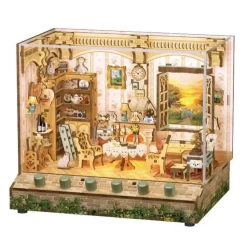 Tonecheer Diy 3D Houten Puzzel Met 6 Verschillende Geluidseffecten En Stofkap Miniature House The Pastoral Home Tq400 18145154Cm