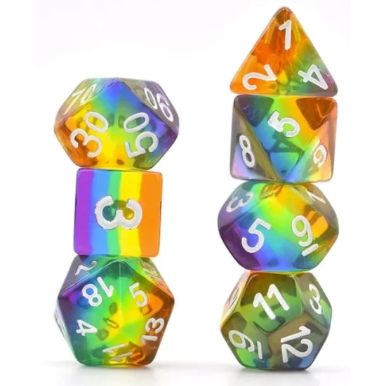 Translucent Rainbow Rpg Dice Set