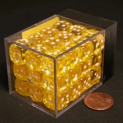 Dice Set Trans Yellowith White 12Mm (36) Dice Set Trans Yellowith White 12Mm (36)