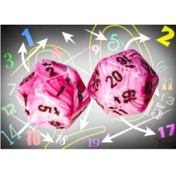 Vortex Pink/Black Countup&Down D20