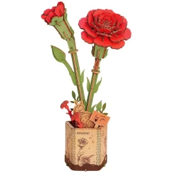 Robotime Diy Houten Bloem Red Carnation/Rode Anjer Tw052 12X8X22Cm Robotime Diy Houten Bloem Red Carnation/Rode Anjer Tw052 12X8X22Cm