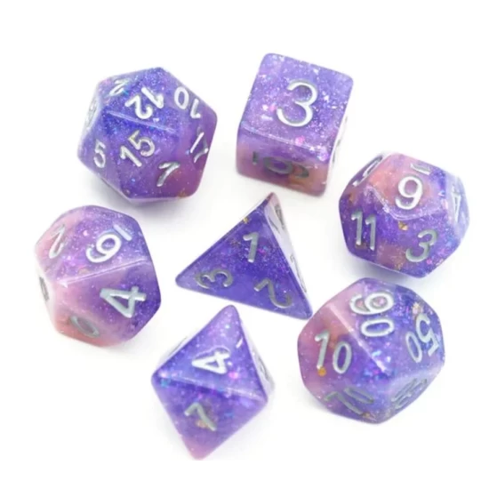 Pink & Purple Seabed Treasure Rpg Dice Set