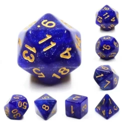 Black & Blue Galaxy Rpg Dice Set Black & Blue Galaxy Rpg Dice Set